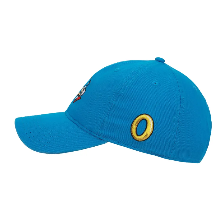 Sonic The Hedgehog Heavy Cotton Wash Adult Adjustable Slide Blue Cap-Bioworld International Clearance