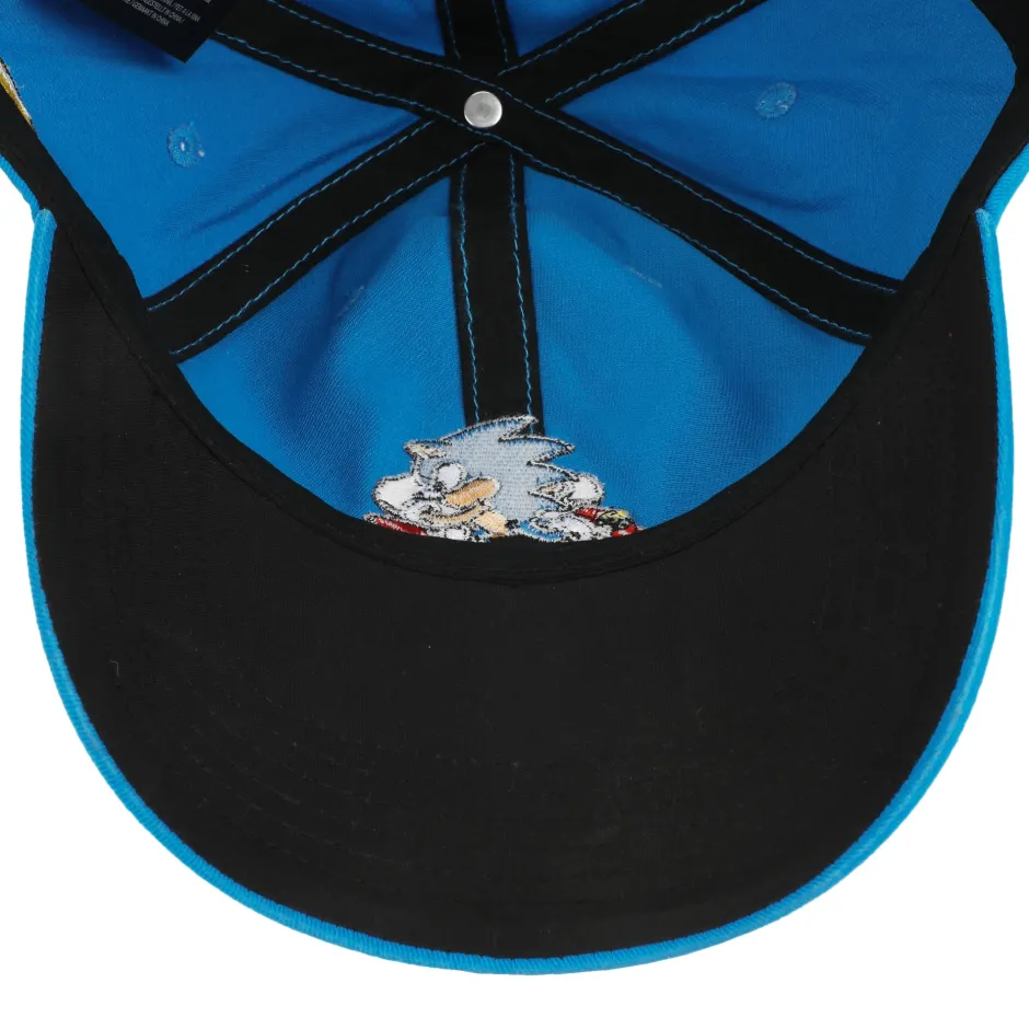 Sonic The Hedgehog Heavy Cotton Wash Adult Adjustable Slide Blue Cap-Bioworld International Clearance