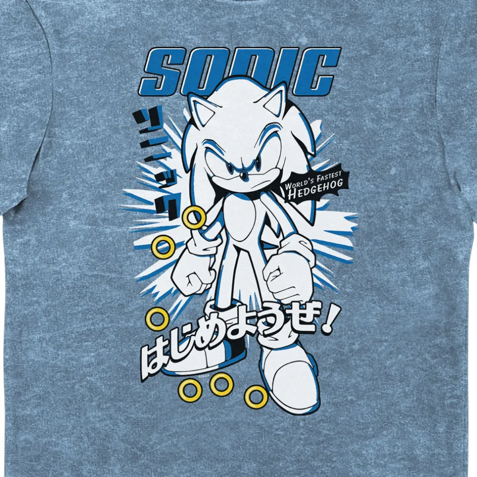 Sonic Worlds Fastest Hedgehog Blue Vintage Style Adults T-Shirt-Bioworld International Cheap