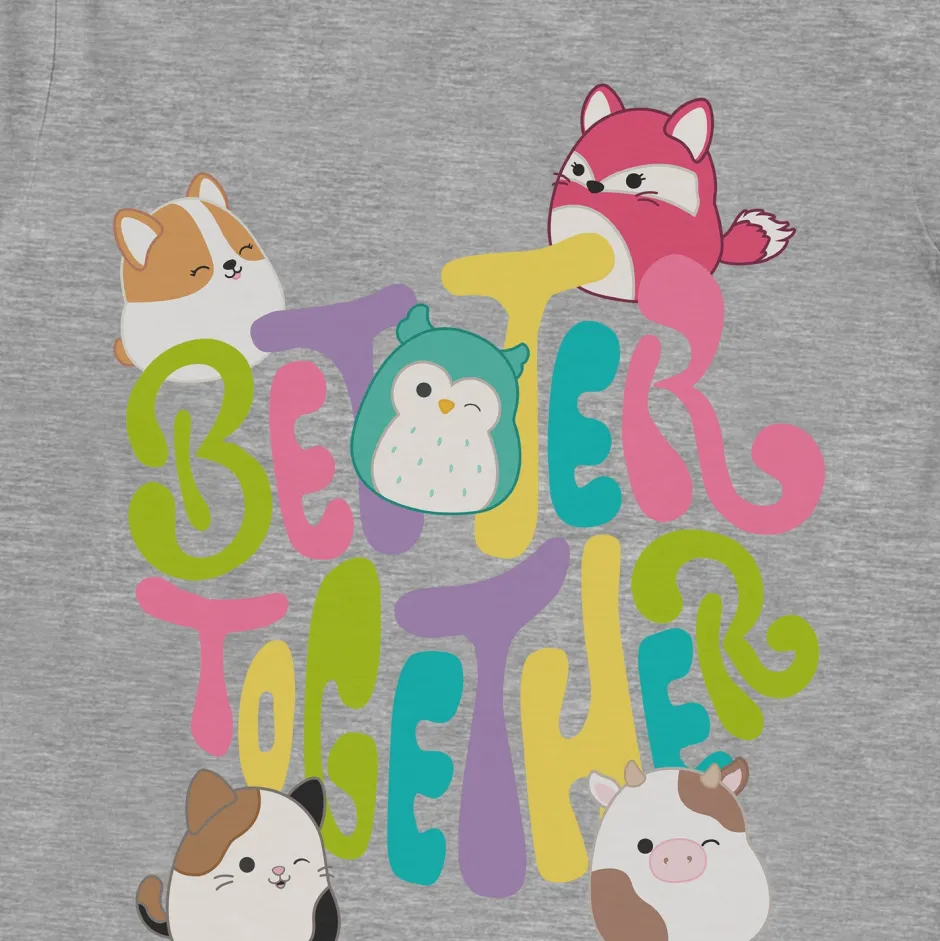 Squishmallows Better Together Grey Marl Kids T-Shirt-Bioworld International Outlet