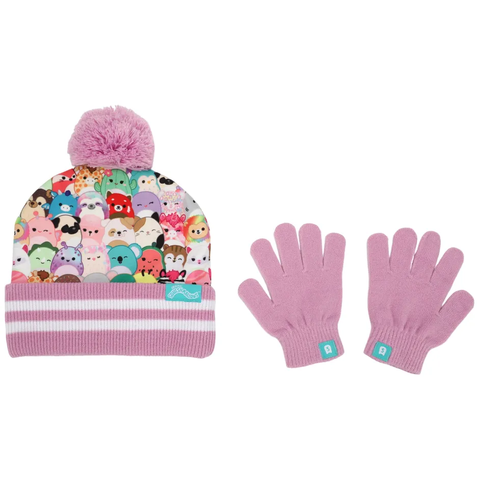 Squishmallows Characters Youth Beanie & Gloves Combo-Bioworld International Cheap