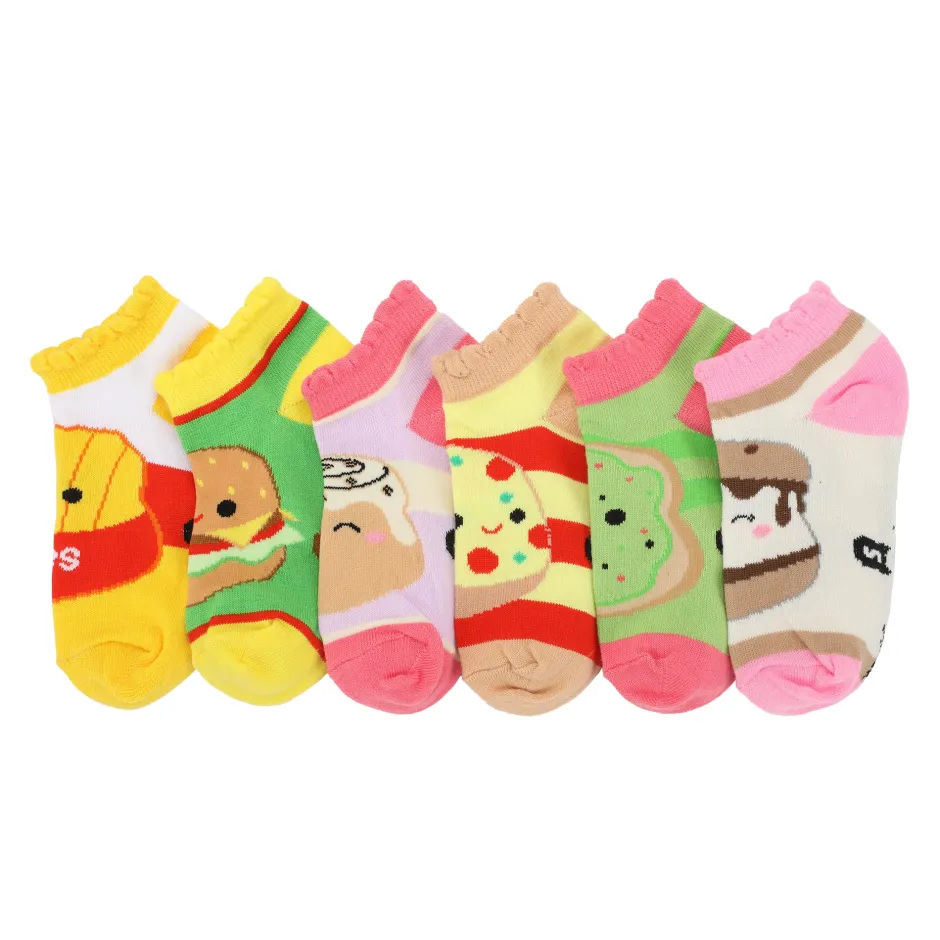 Squishmallows Mixed Characters Youth 6 Pair Ankle Socks-Bioworld International Online