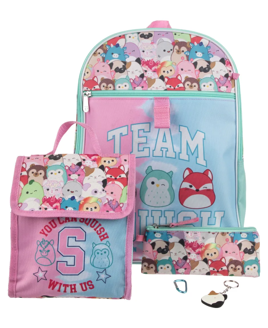 Squishmallows Team Squish Back To School Backpack 5 Pc Set-Bioworld International Fashion