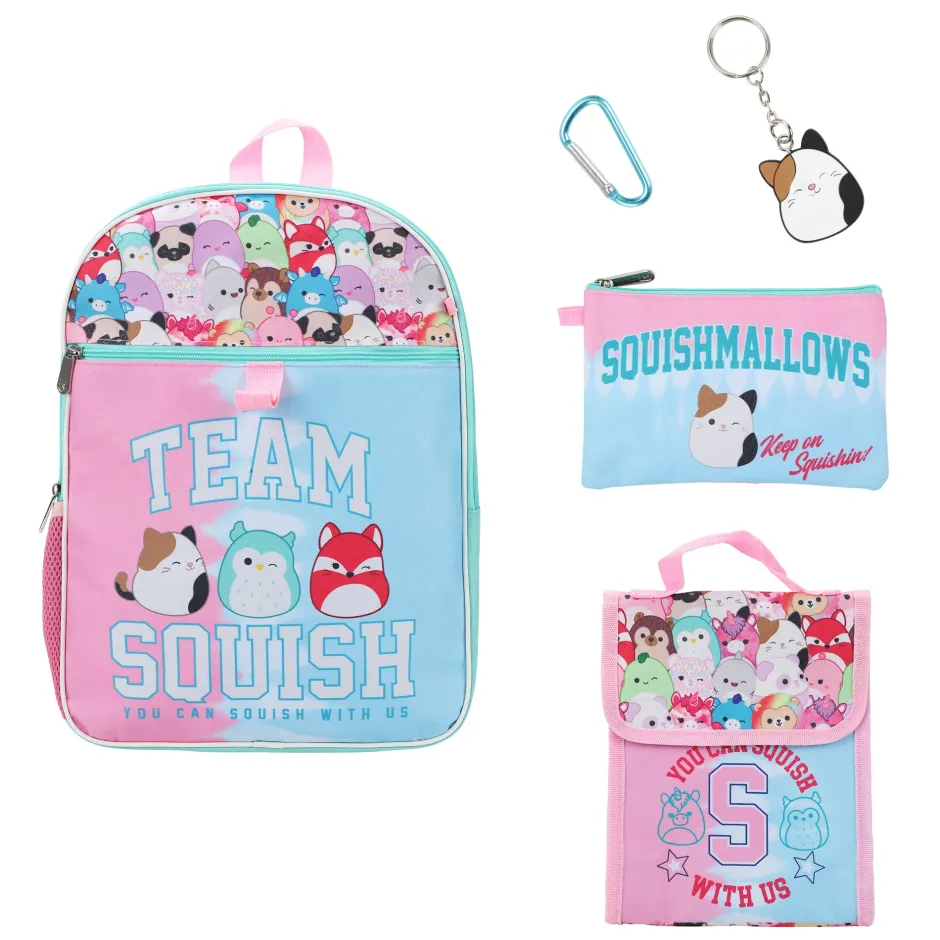 Squishmallows Team Squish Back To School Backpack 5 Pc Set-Bioworld International Fashion