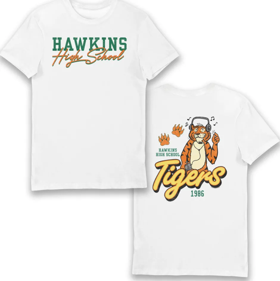 Stranger Things Hawkins High School Tiger Music Adults T-Shirt-Bioworld International Cheap