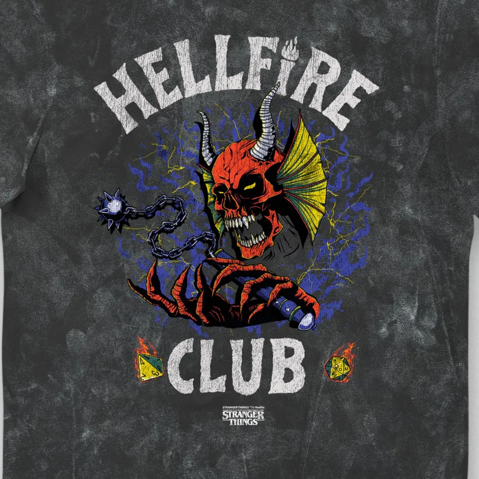 Stranger Things Hellfire Club Charcoal Snowash Adults T-Shirt-Bioworld International Shop