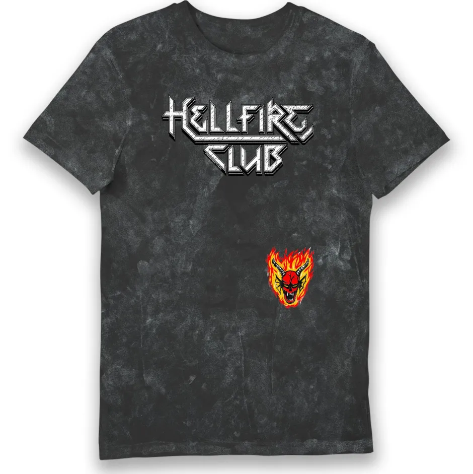 Stranger Things Hellfire Club Snowash Adults T-Shirt-Bioworld International Discount