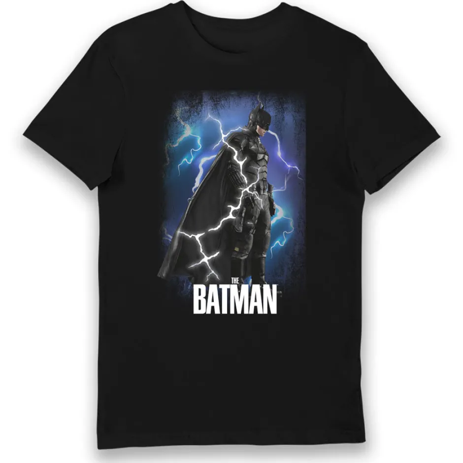 The Batman Lightning Glow in Dark Adult T-Shirt Bulk Buy-Bioworld International Discount