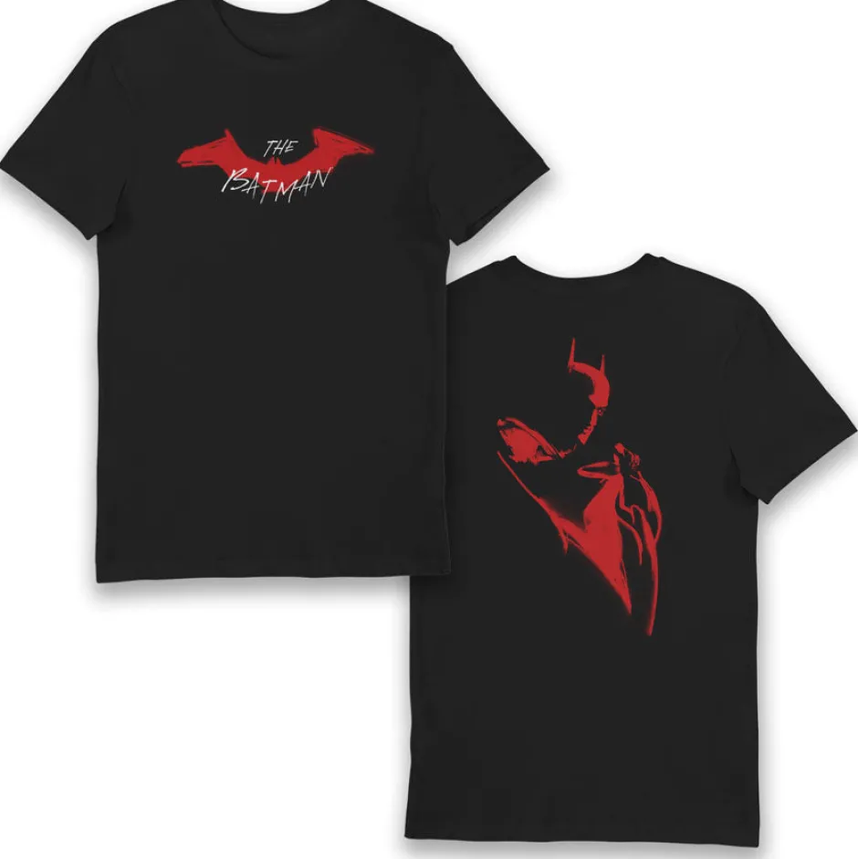 The Batman Movie Red Graffiti Spray Logo Adults T-Shirt-Bioworld International New