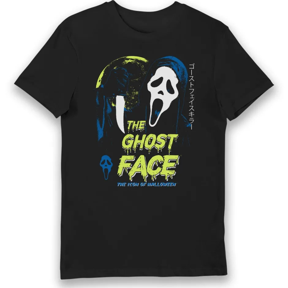 The Ghost Face The Icon Of Halloween Adults Unisex T-Shirt-Bioworld International Cheap