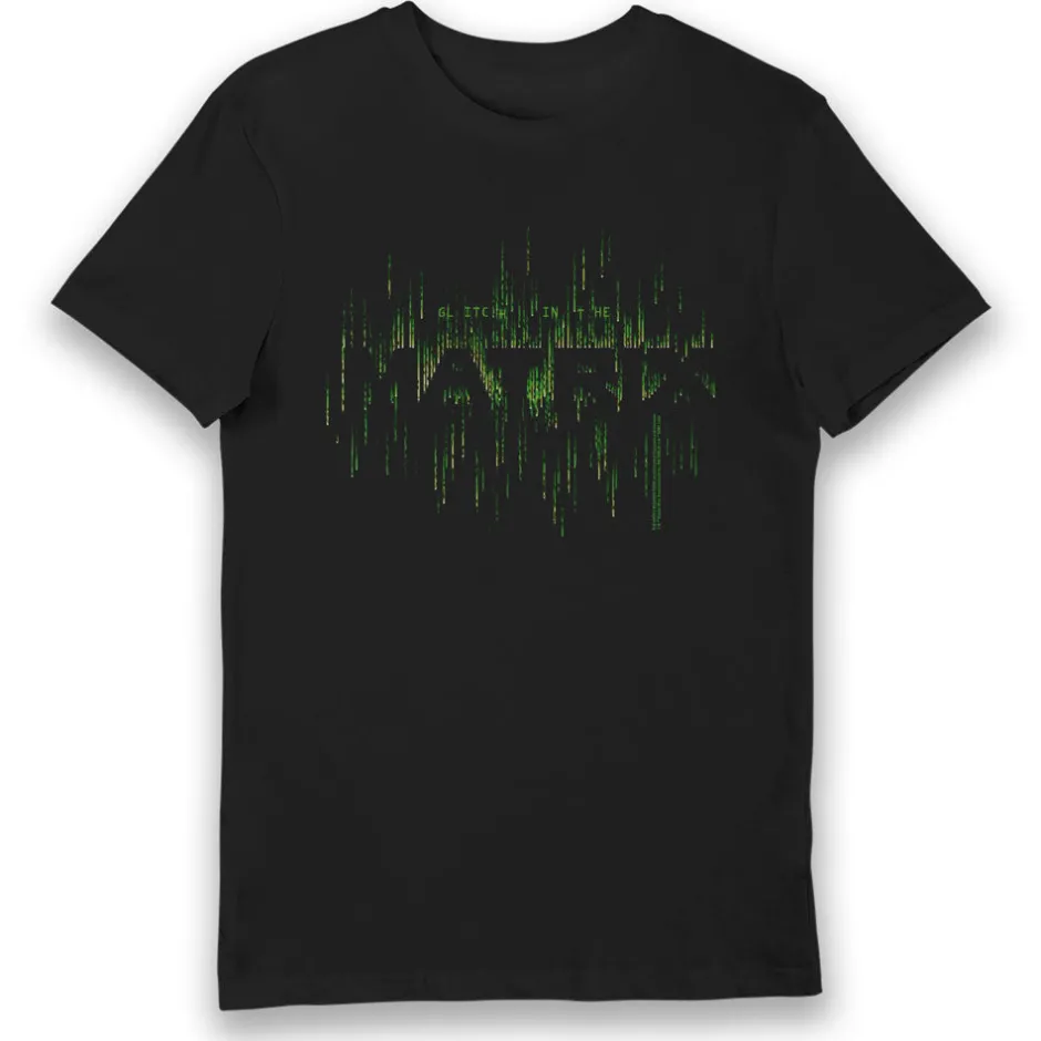 The Matrix Glitch In The Matrix Adults Black T-Shirt-Bioworld International Clearance