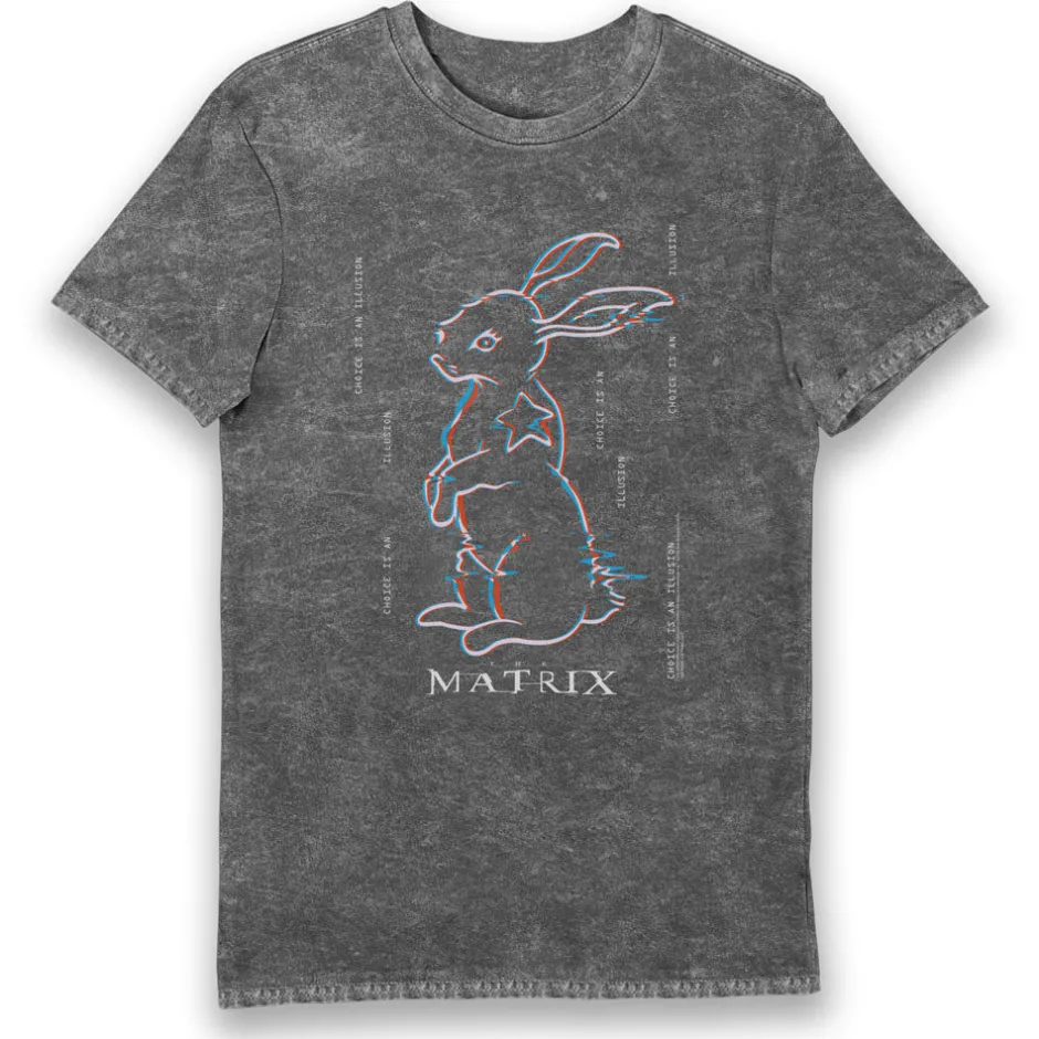 The Matrix White Rabbit Choice Is An Illusion Vintage Adults T-Shirt-Bioworld International Cheap