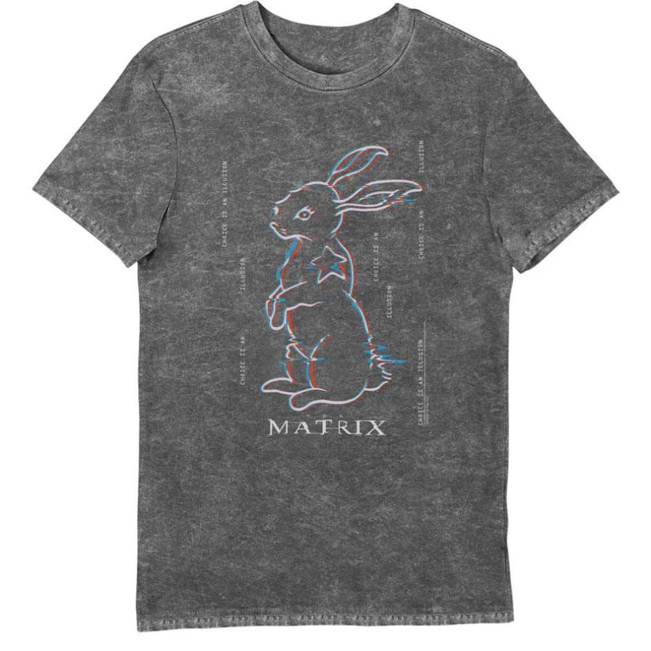 The Matrix White Rabbit Choice Is An Illusion Vintage Adults T-Shirt-Bioworld International Cheap