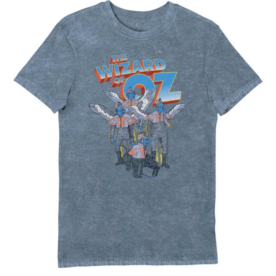 The Wizard Of Oz Blue Vintage Winged Monkeys & Toto Adults T-Shirt-Bioworld International Best Sale