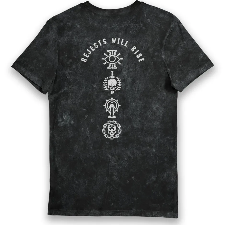 Warhammer 40,000 Darktide Skull Rejects Will Rise Adults Aged Washed T-Shirt-Bioworld International Clearance